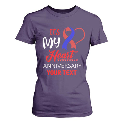 Personalized CHD Support T Shirt For Women Custom Text It's My Heart Anniversary