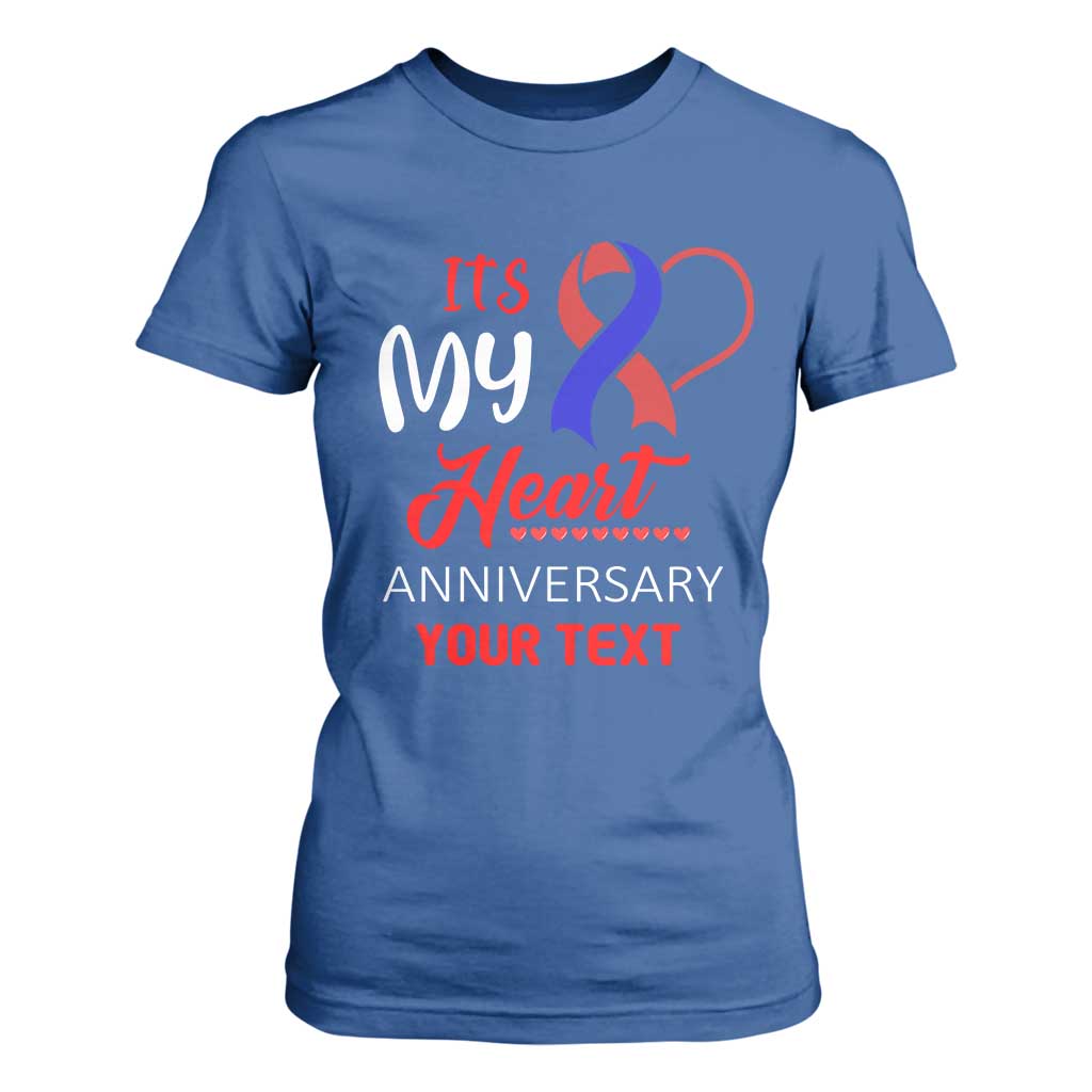 Personalized CHD Support T Shirt For Women Custom Text It's My Heart Anniversary