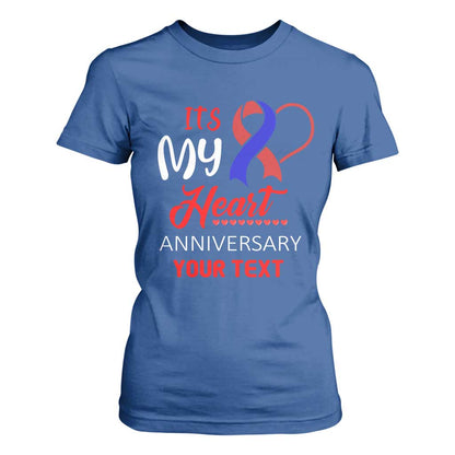 Personalized CHD Support T Shirt For Women Custom Text It's My Heart Anniversary