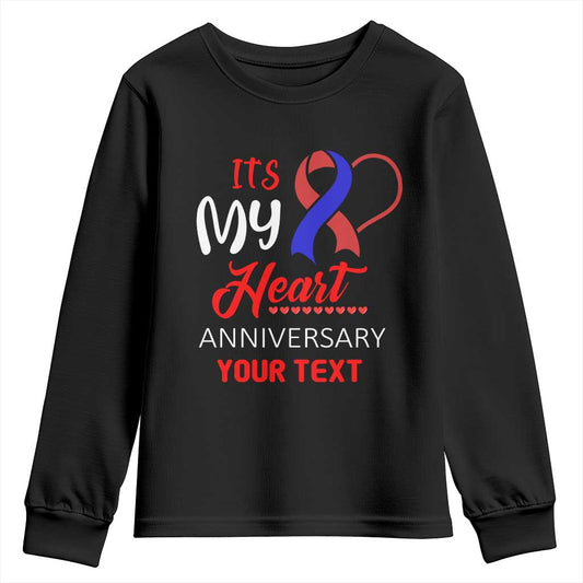 Personalized CHD Support Youth Sweatshirt Custom Text It's My Heart Anniversary