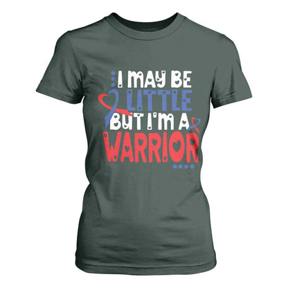 Congenital Heart Disease CHD Support T Shirt For Women I May Be Little But I'm A Warrior