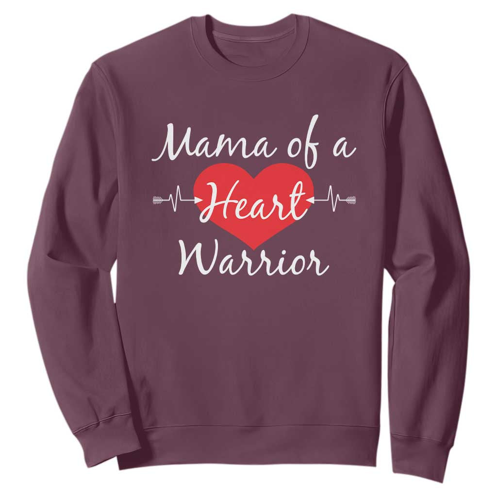 Mama Of A Heart Warrior Sweatshirt CHD Support Heart