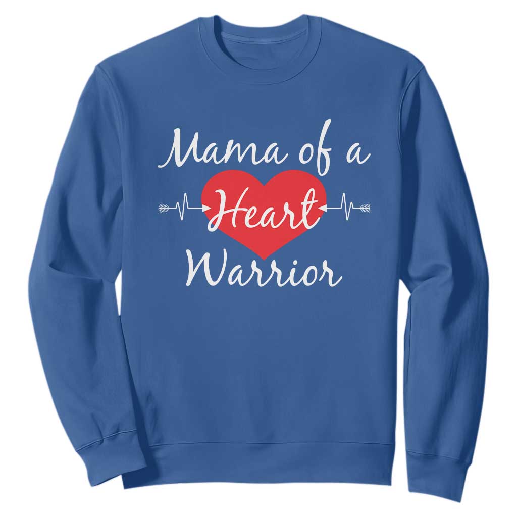 Mama Of A Heart Warrior Sweatshirt CHD Support Heart