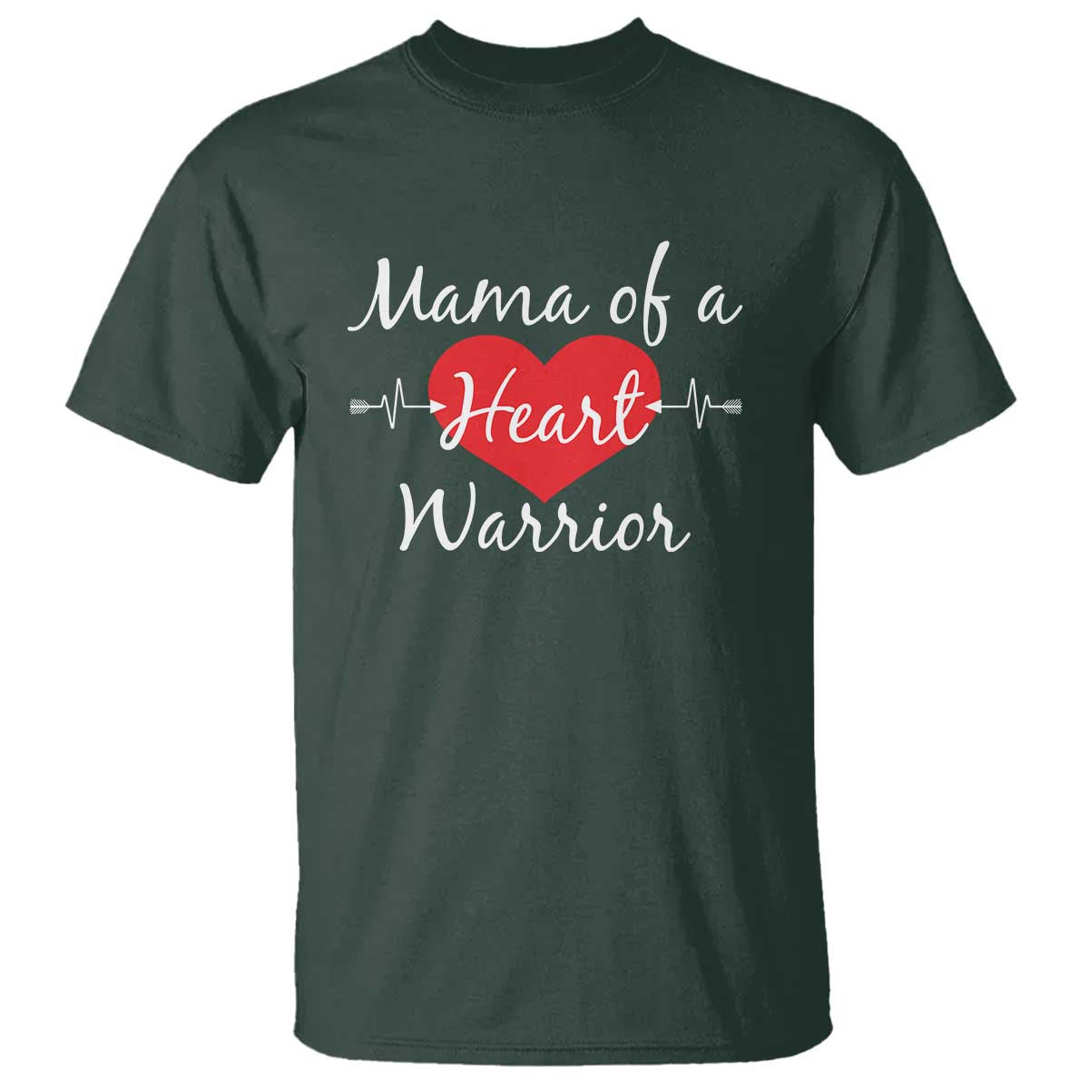 Mama Of A Heart Warrior T Shirt CHD Support Heart