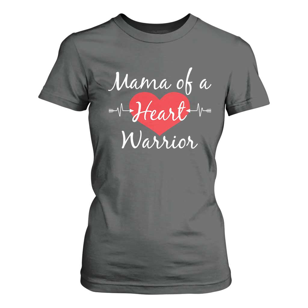 Mama Of A Heart Warrior T Shirt For Women CHD Support Heart