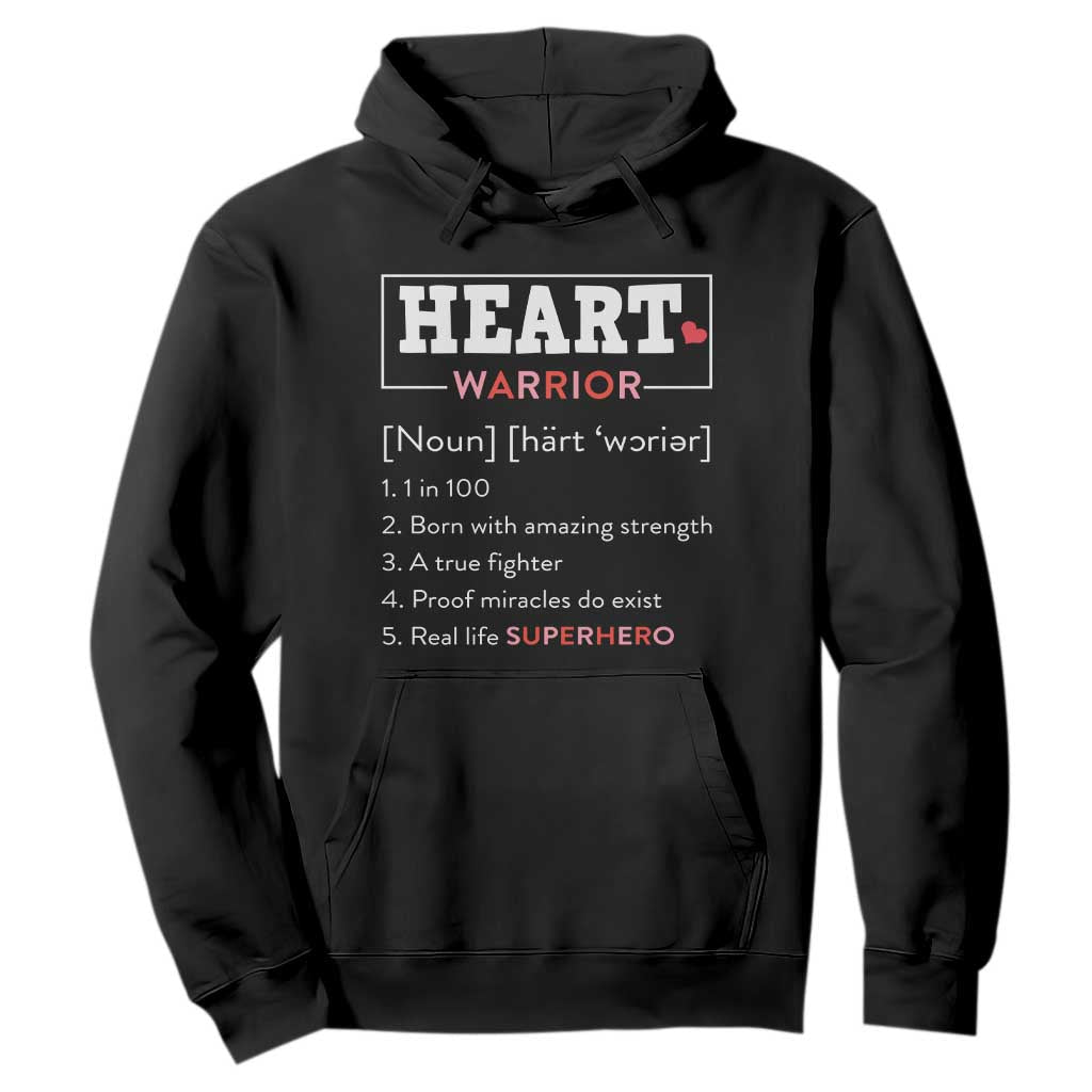 Heart Warrior Definition Hoodie Congenital Heart Disease CHD Support