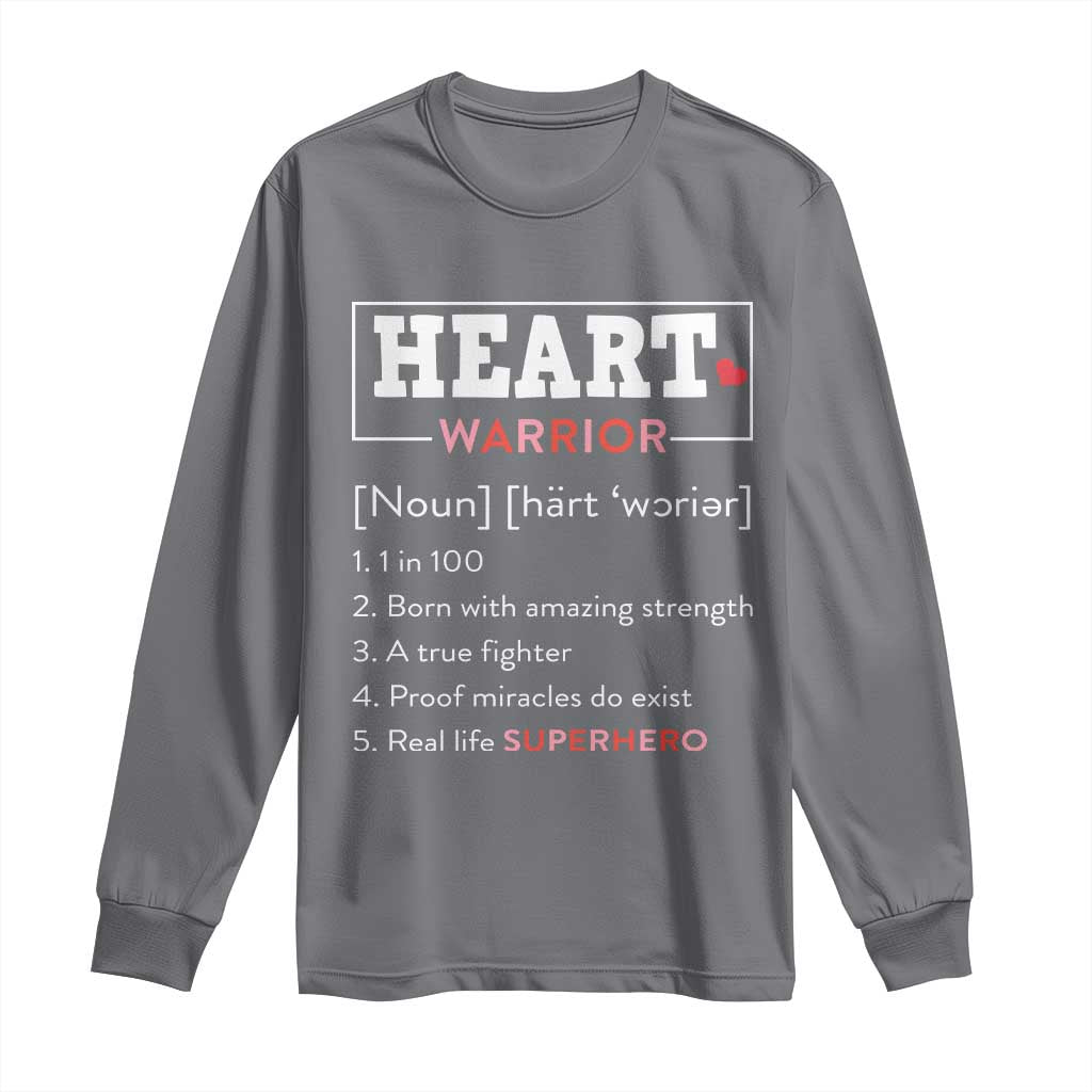 Heart Warrior Definition Long Sleeve Shirt Congenital Heart Disease CHD Support