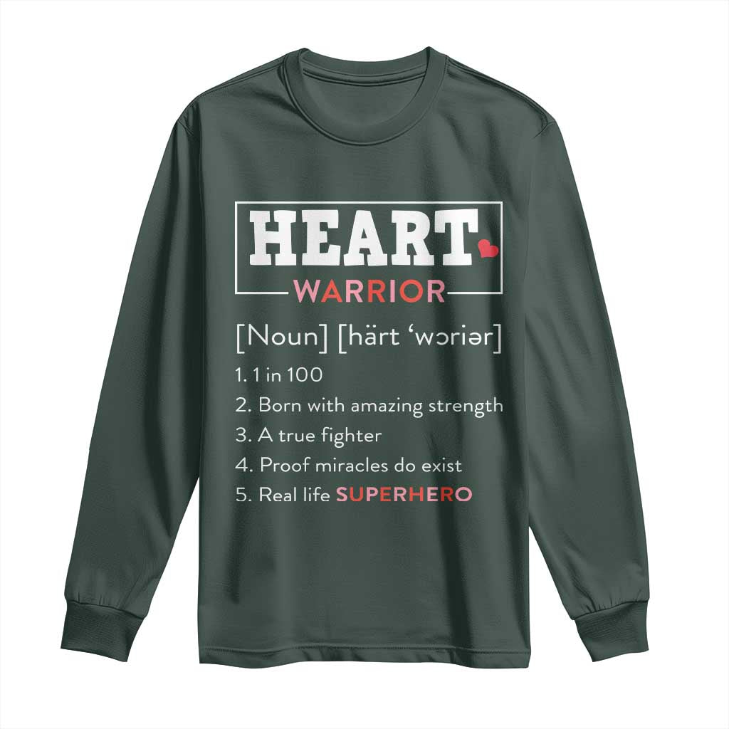 Heart Warrior Definition Long Sleeve Shirt Congenital Heart Disease CHD Support