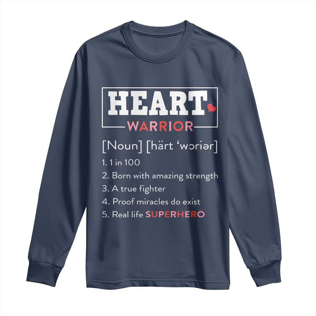 Heart Warrior Definition Long Sleeve Shirt Congenital Heart Disease CHD Support