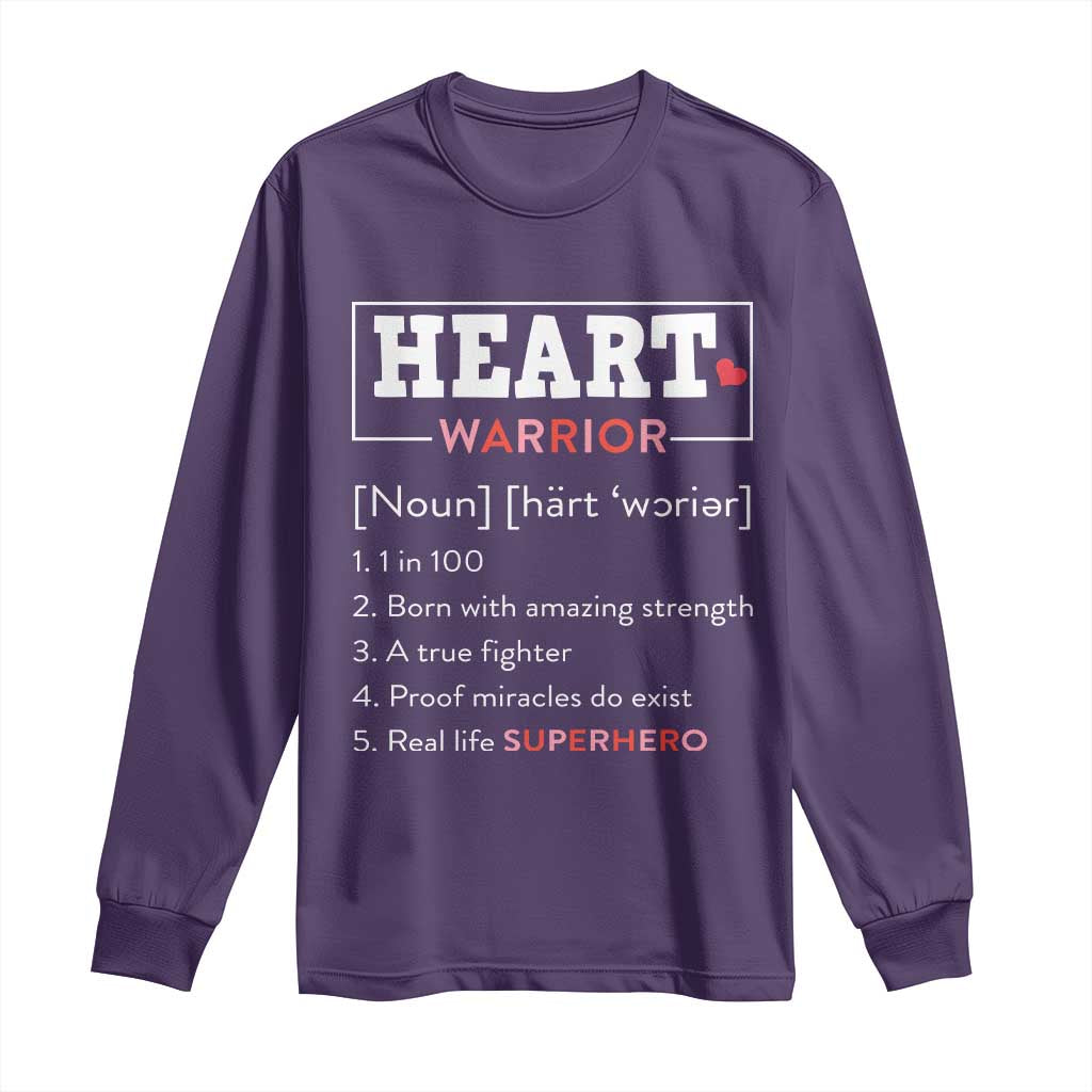 Heart Warrior Definition Long Sleeve Shirt Congenital Heart Disease CHD Support