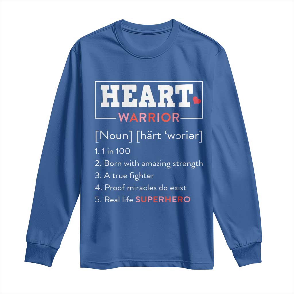 Heart Warrior Definition Long Sleeve Shirt Congenital Heart Disease CHD Support
