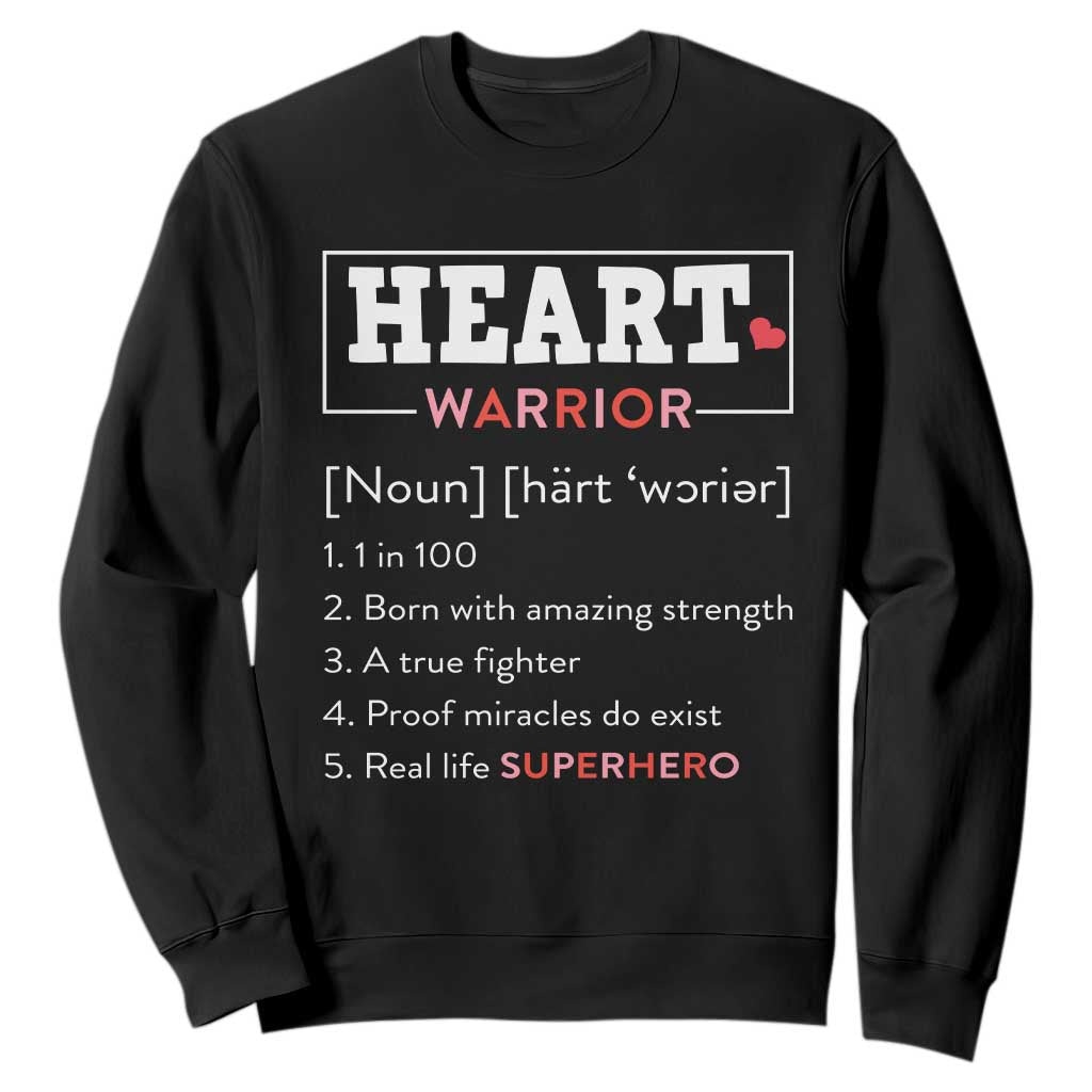 Heart Warrior Definition Sweatshirt Congenital Heart Disease CHD Support
