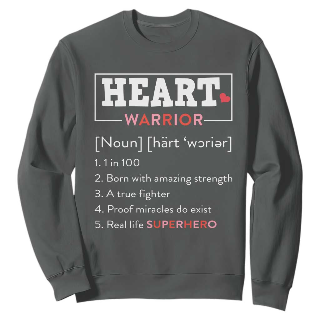 Heart Warrior Definition Sweatshirt Congenital Heart Disease CHD Support