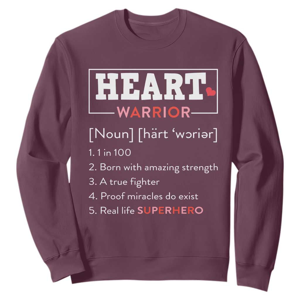 Heart Warrior Definition Sweatshirt Congenital Heart Disease CHD Support