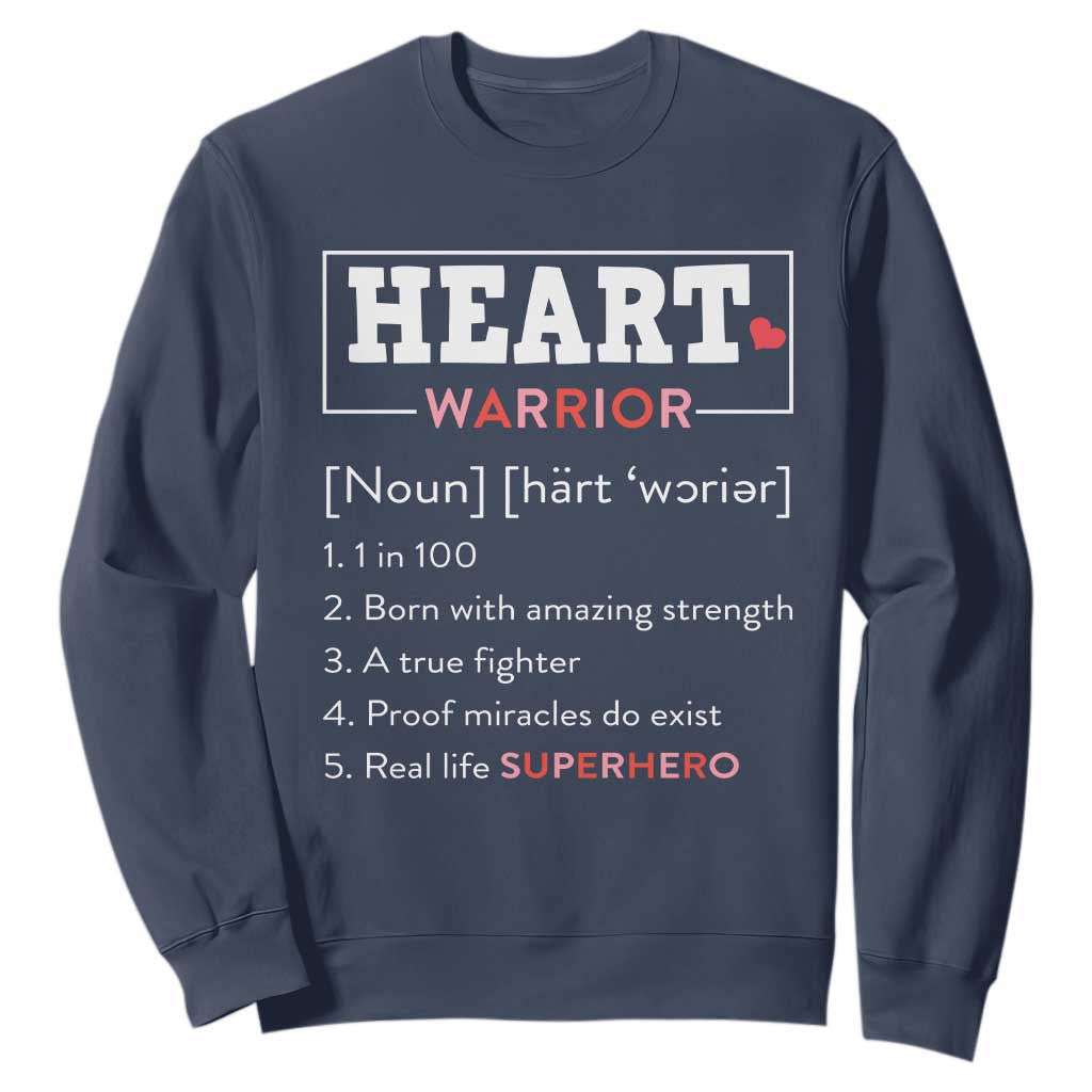 Heart Warrior Definition Sweatshirt Congenital Heart Disease CHD Support
