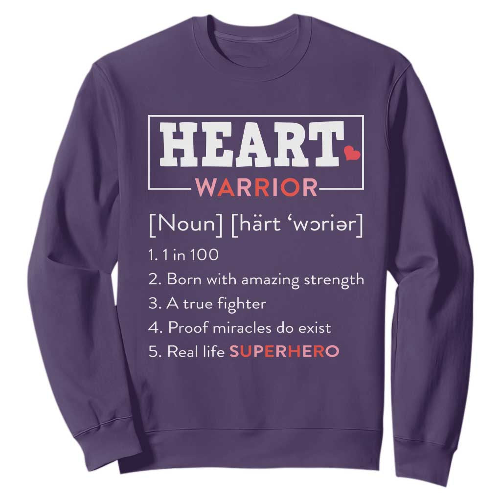 Heart Warrior Definition Sweatshirt Congenital Heart Disease CHD Support