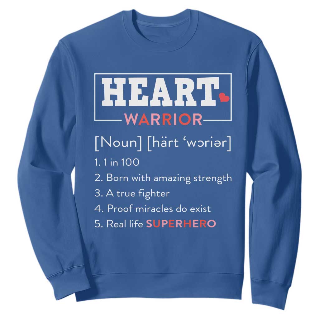 Heart Warrior Definition Sweatshirt Congenital Heart Disease CHD Support