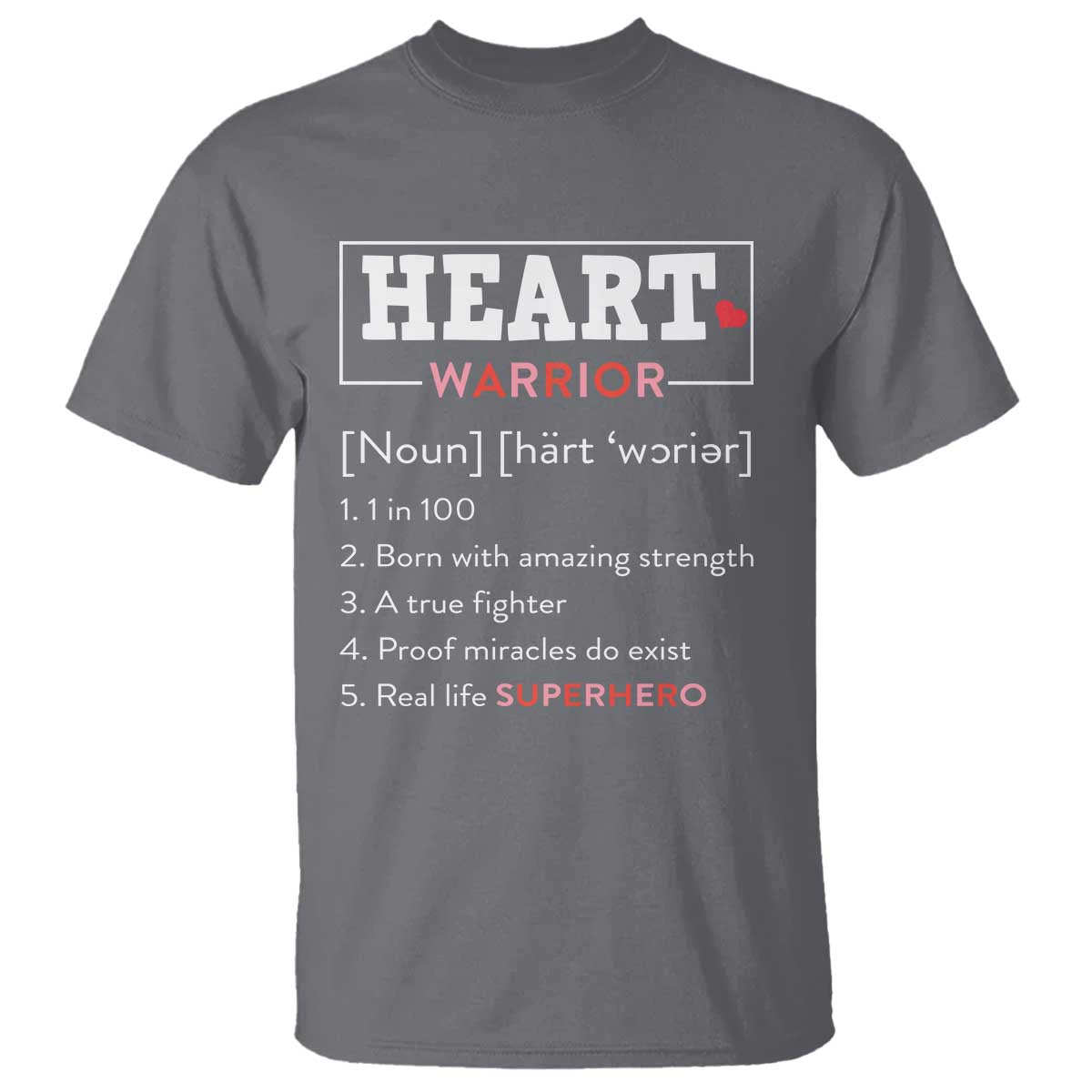 Heart Warrior Definition T Shirt Congenital Heart Disease CHD Support