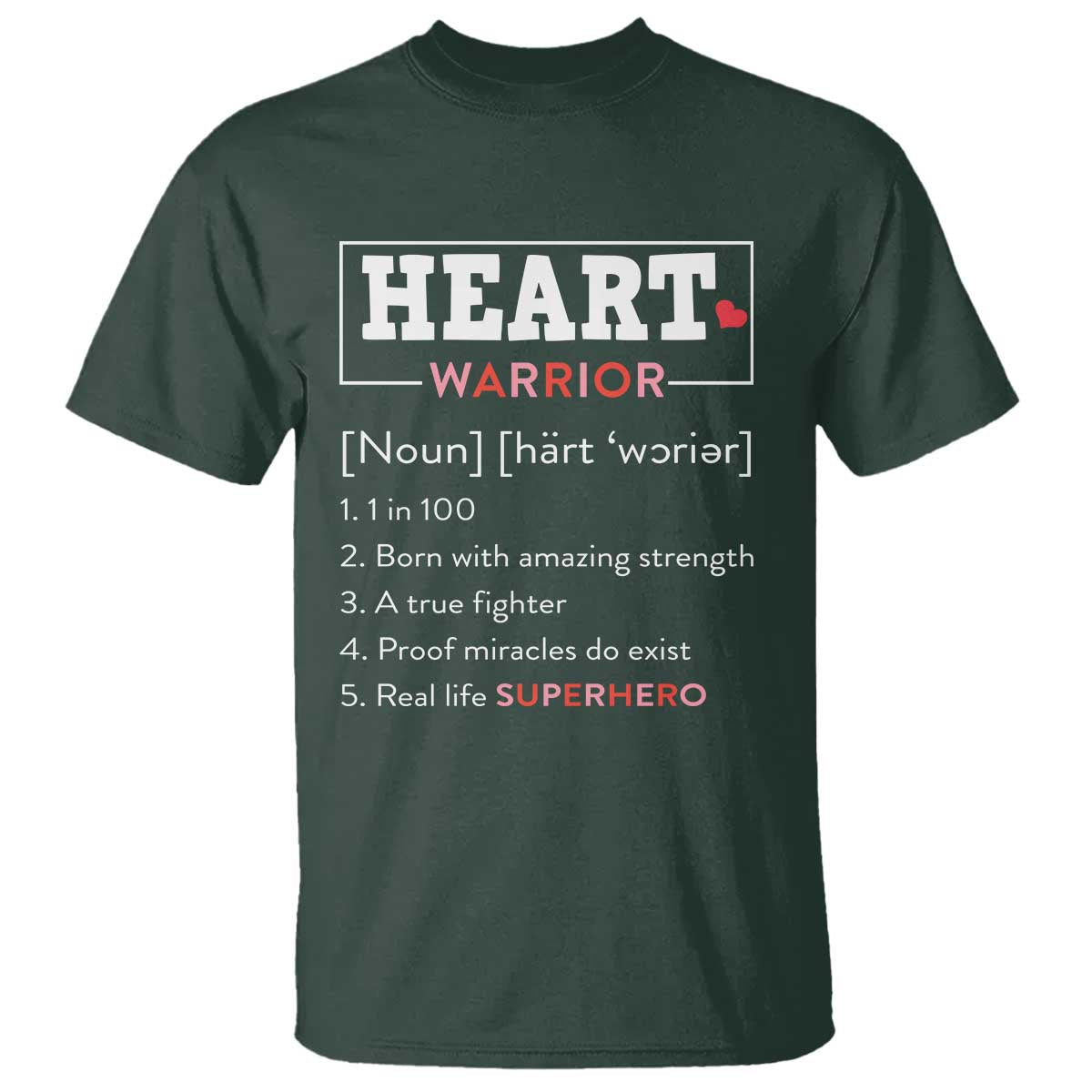 Heart Warrior Definition T Shirt Congenital Heart Disease CHD Support