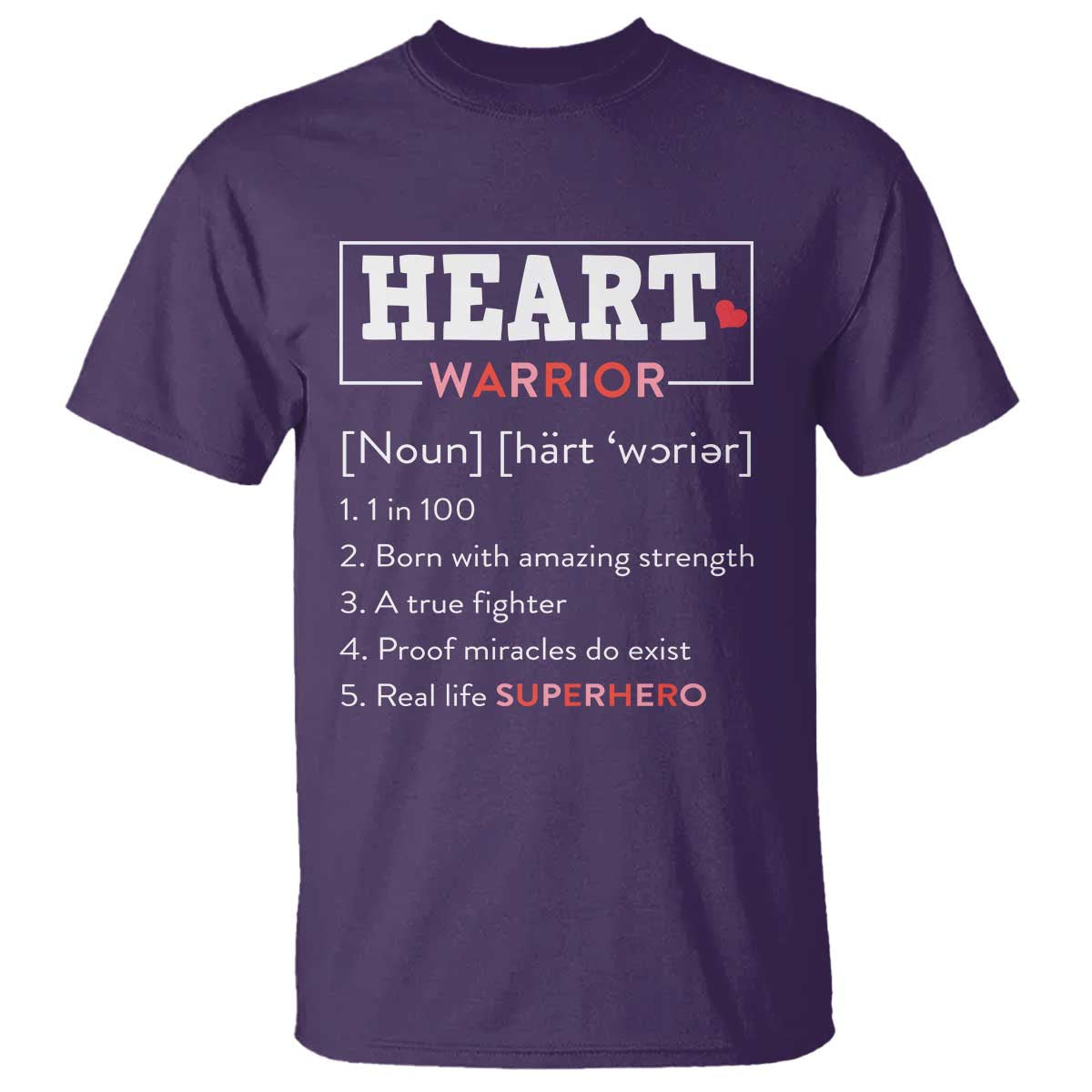 Heart Warrior Definition T Shirt Congenital Heart Disease CHD Support