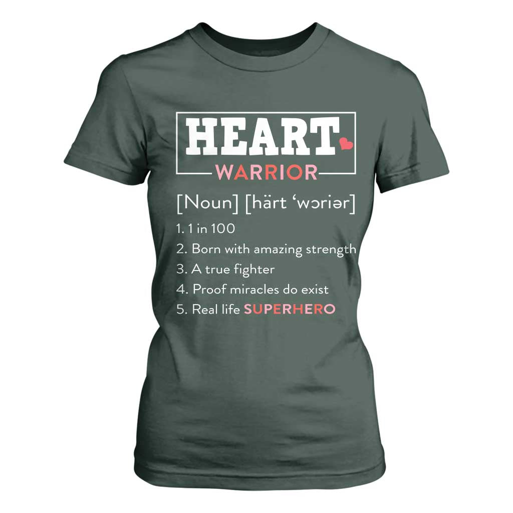 Heart Warrior Definition T Shirt For Women Congenital Heart Disease CHD Support