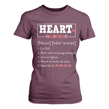 Heart Warrior Definition T Shirt For Women Congenital Heart Disease CHD Support