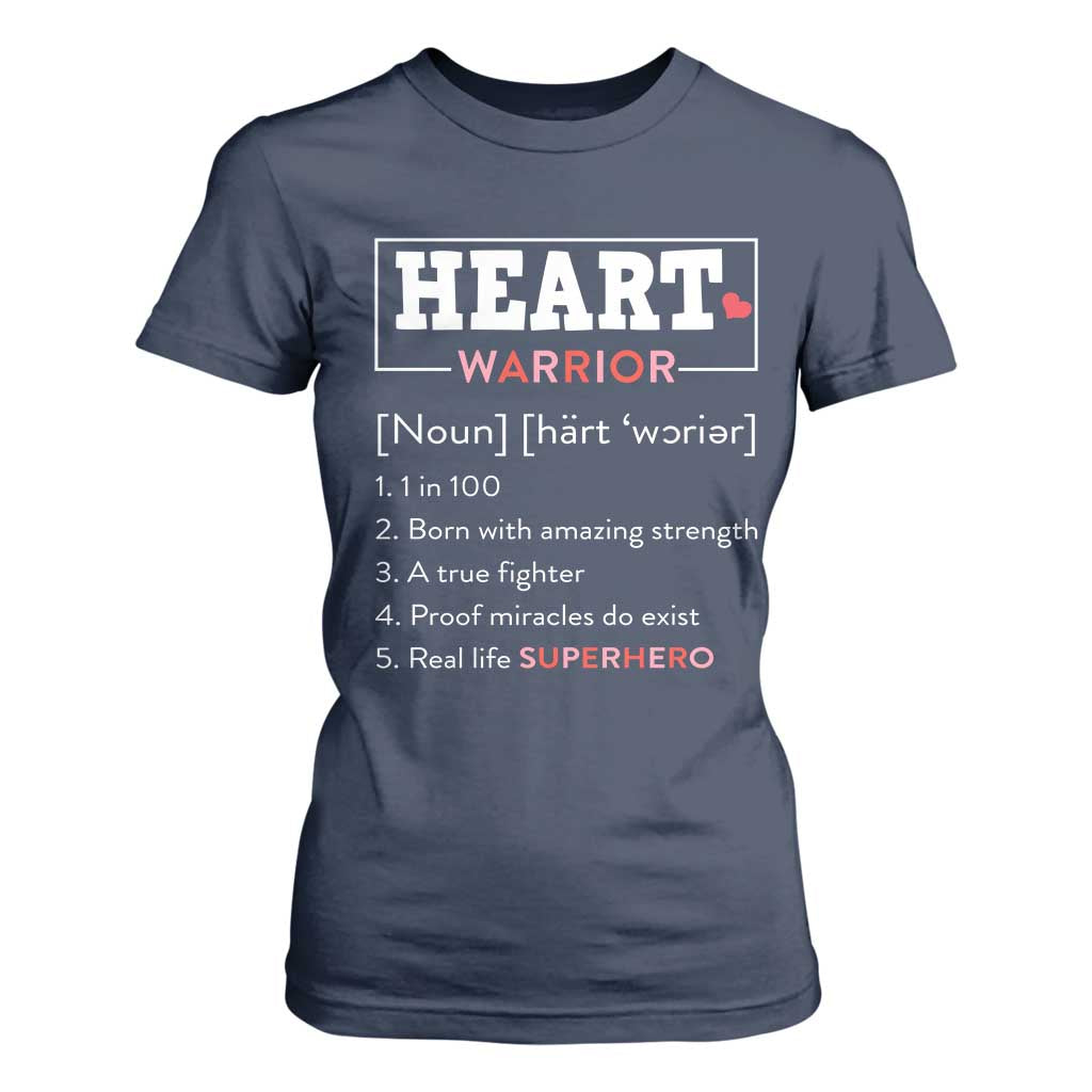 Heart Warrior Definition T Shirt For Women Congenital Heart Disease CHD Support
