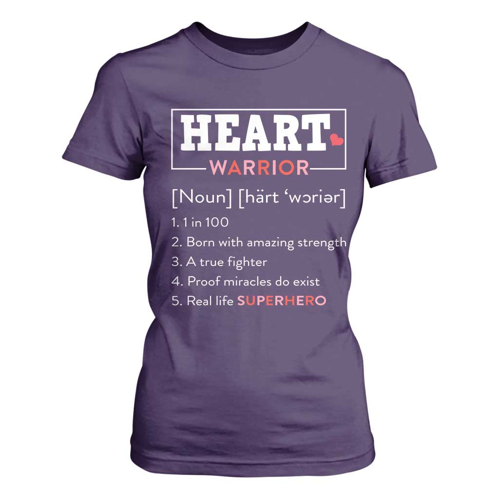 Heart Warrior Definition T Shirt For Women Congenital Heart Disease CHD Support