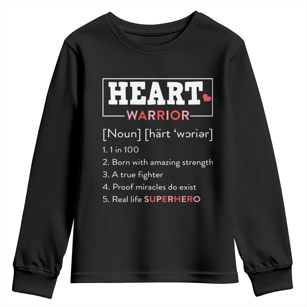 Heart Warrior Definition Youth Sweatshirt Congenital Heart Disease CHD Support