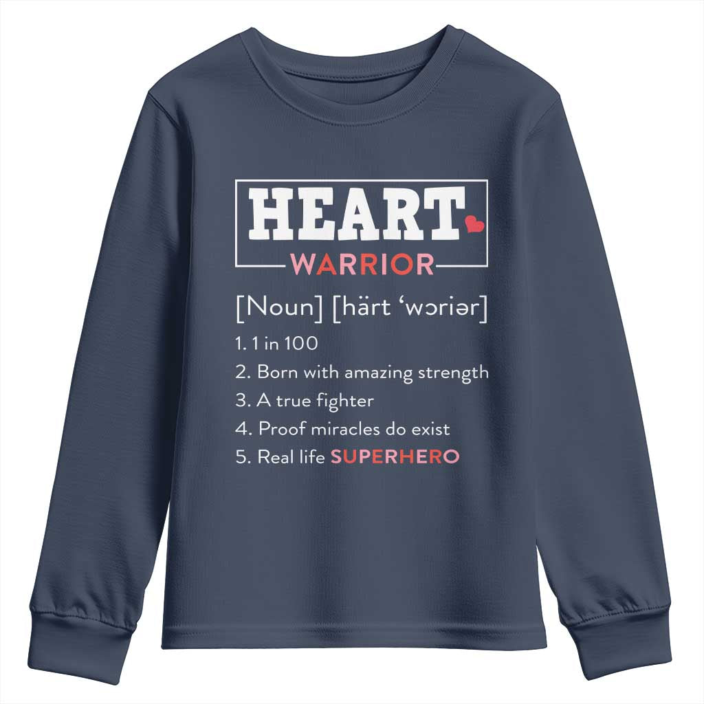 Heart Warrior Definition Youth Sweatshirt Congenital Heart Disease CHD Support