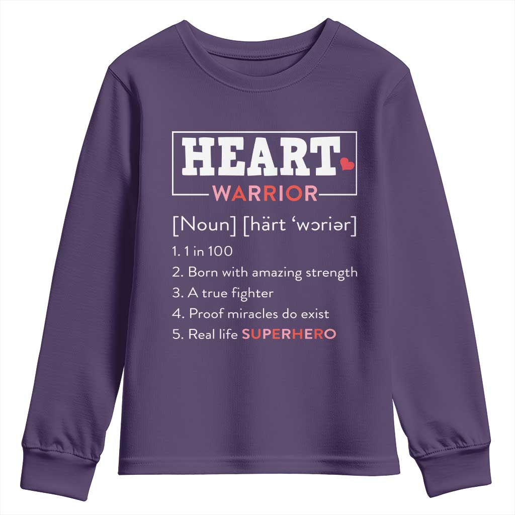 Heart Warrior Definition Youth Sweatshirt Congenital Heart Disease CHD Support