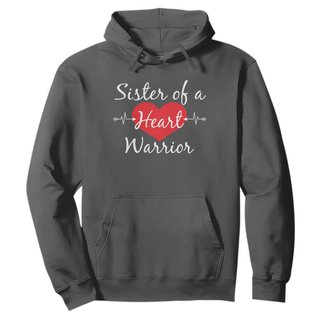 Sister Of A Heart Warrior Hoodie CHD Support Heart