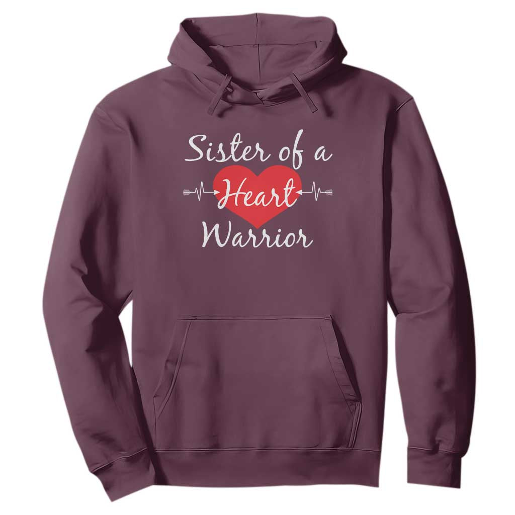 Sister Of A Heart Warrior Hoodie CHD Support Heart