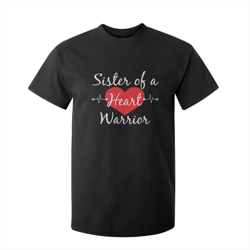 Sister Of A Heart Warrior T Shirt For Kid CHD Support Heart
