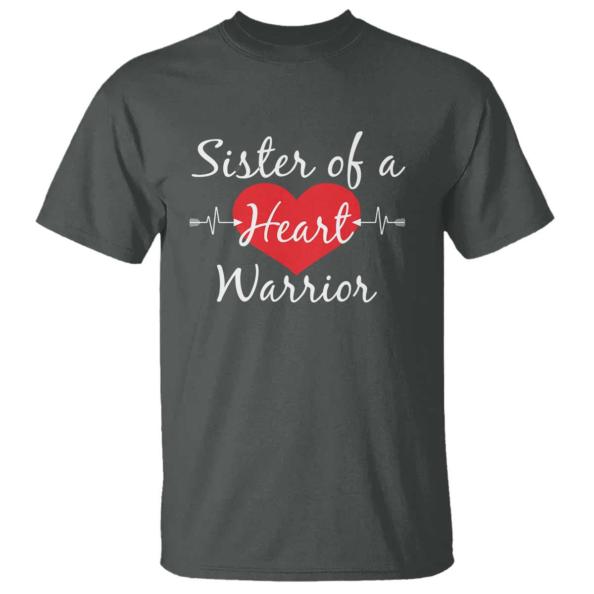 Sister Of A Heart Warrior T Shirt CHD Support Heart