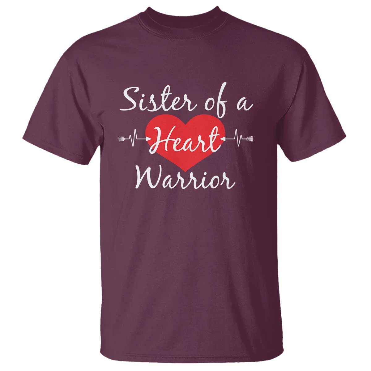 Sister Of A Heart Warrior T Shirt CHD Support Heart