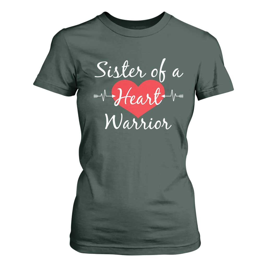 Sister Of A Heart Warrior T Shirt For Women CHD Support Heart