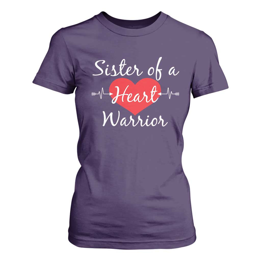 Sister Of A Heart Warrior T Shirt For Women CHD Support Heart