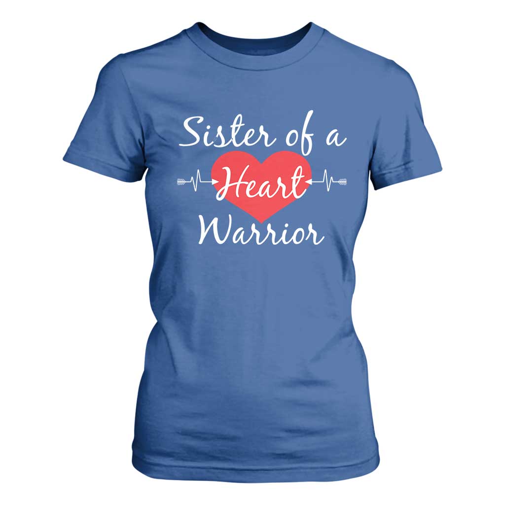 Sister Of A Heart Warrior T Shirt For Women CHD Support Heart