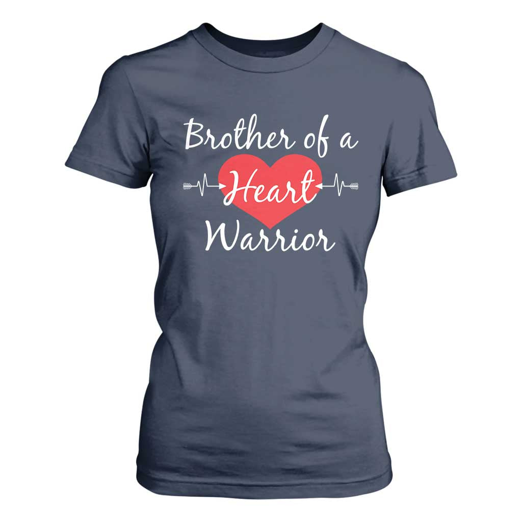 Brother Of A Heart Warrior T Shirt For Women CHD Support Heart
