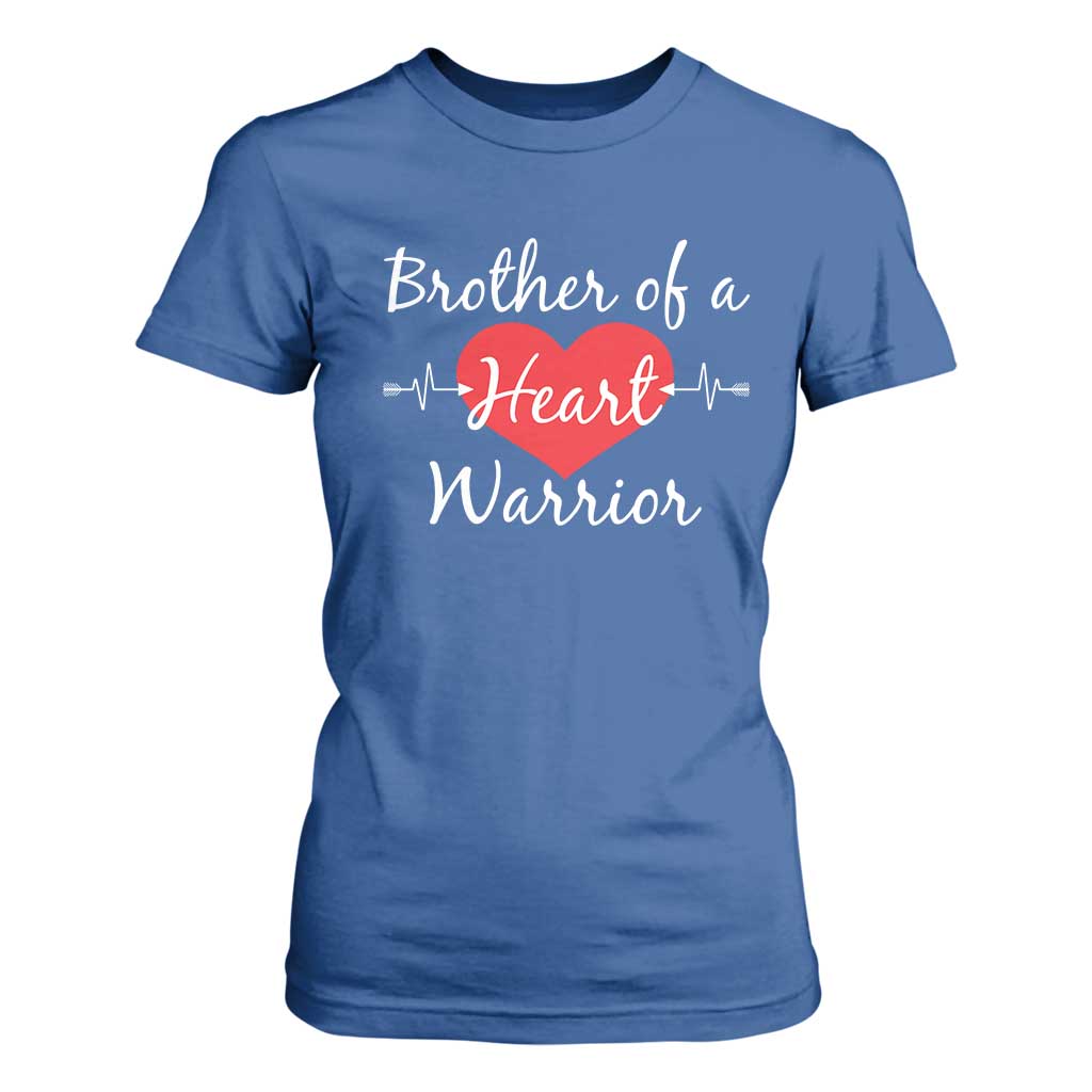Brother Of A Heart Warrior T Shirt For Women CHD Support Heart