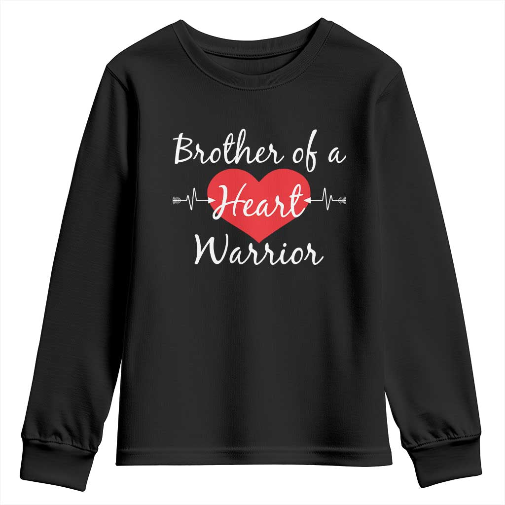 Brother Of A Heart Warrior Youth Sweatshirt CHD Support Heart