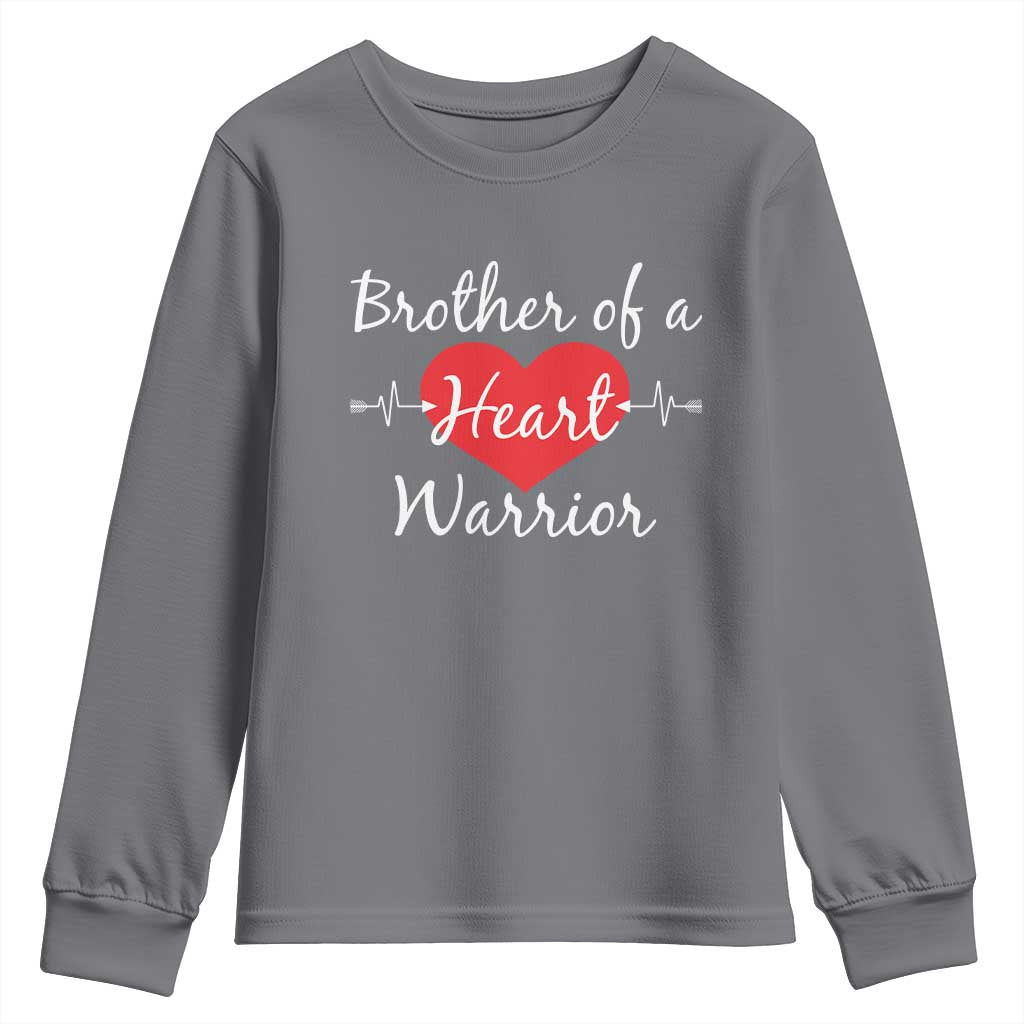 Brother Of A Heart Warrior Youth Sweatshirt CHD Support Heart