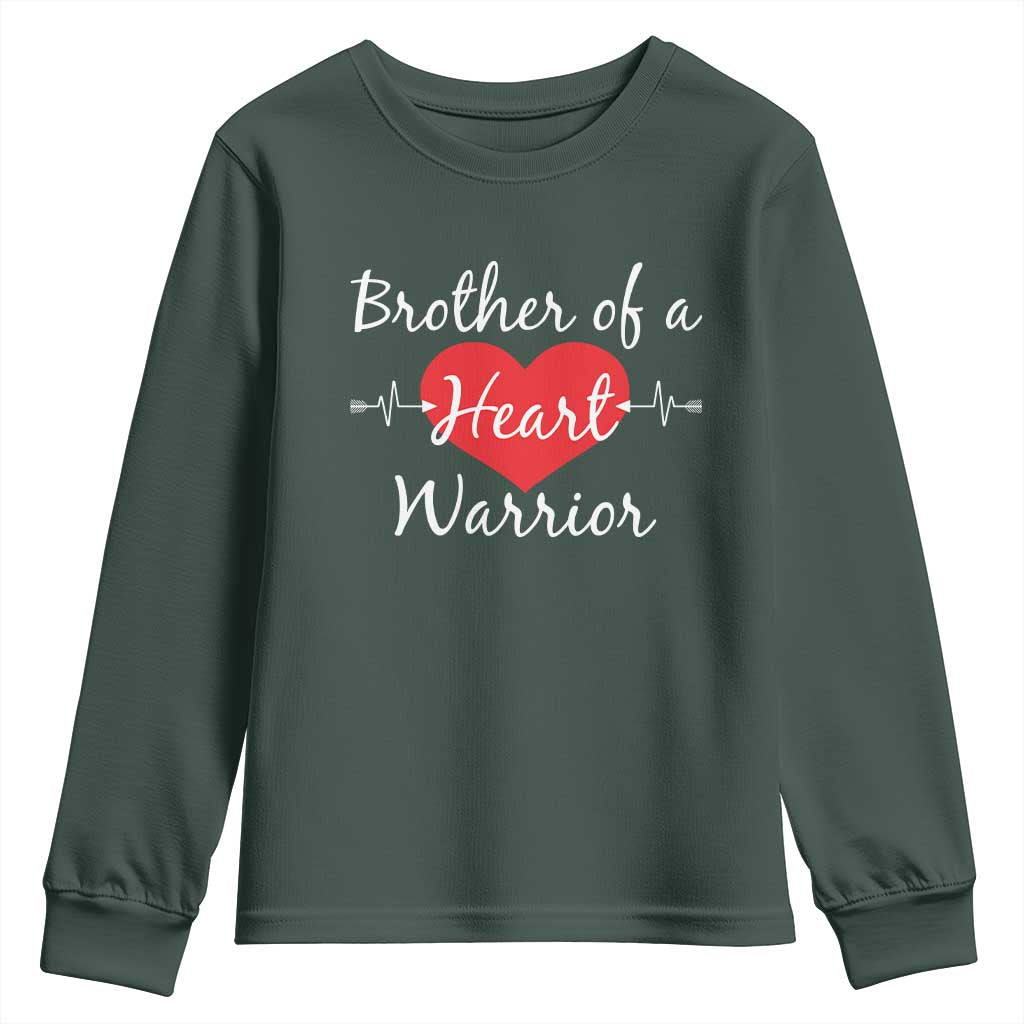 Brother Of A Heart Warrior Youth Sweatshirt CHD Support Heart