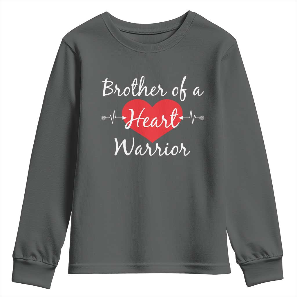 Brother Of A Heart Warrior Youth Sweatshirt CHD Support Heart
