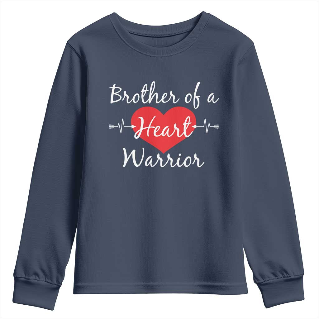 Brother Of A Heart Warrior Youth Sweatshirt CHD Support Heart