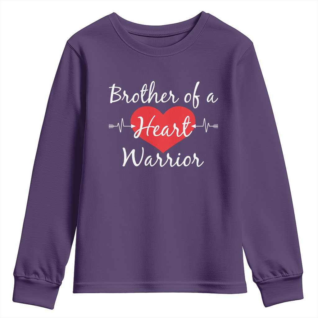 Brother Of A Heart Warrior Youth Sweatshirt CHD Support Heart