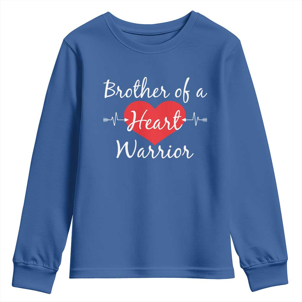 Brother Of A Heart Warrior Youth Sweatshirt CHD Support Heart