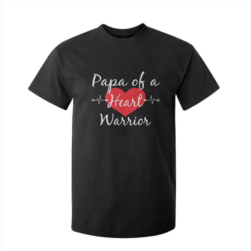 Papa Of A Heart Warrior T Shirt For Kid CHD Support Heart