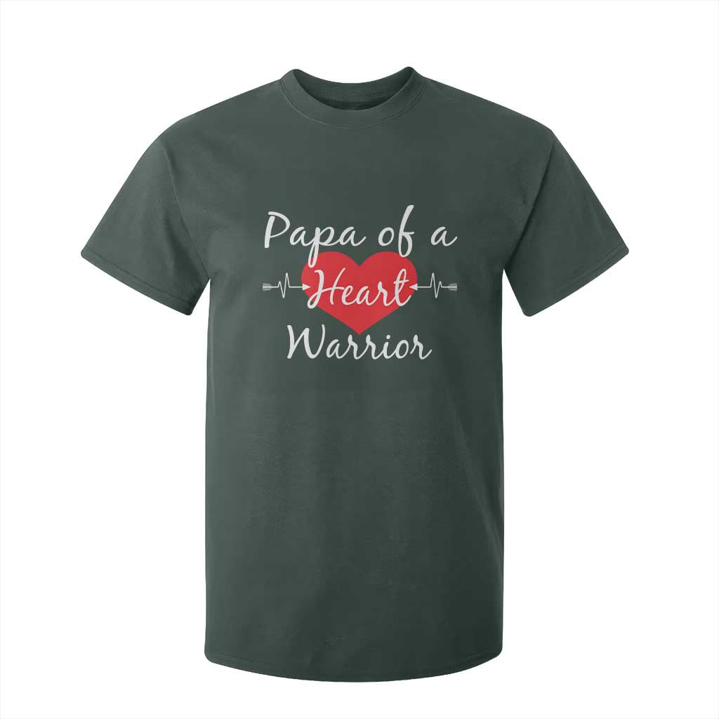 Papa Of A Heart Warrior T Shirt For Kid CHD Support Heart